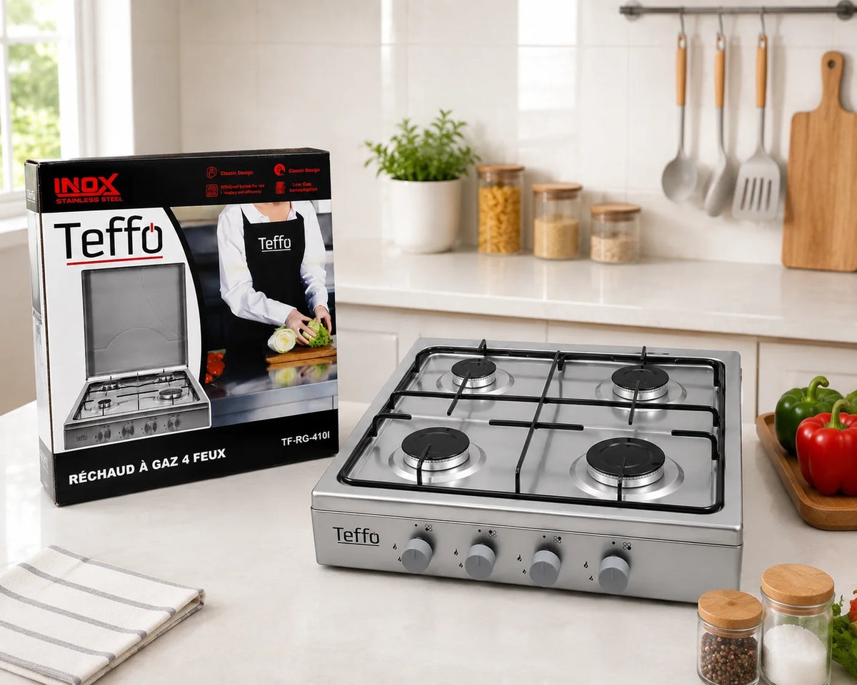Réchaud à Gaz 4 Feux TEFFO Inox – vue 2 | MonChoix Maroc