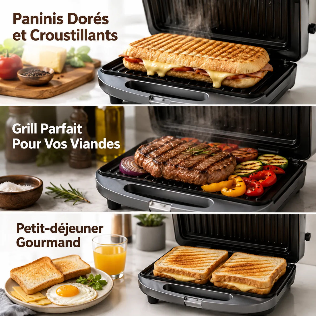 Machine à Panini Électrique Lamacom 1400W | Grill Sandwich Antiadhésif… – vue 2 | MonChoix Maroc