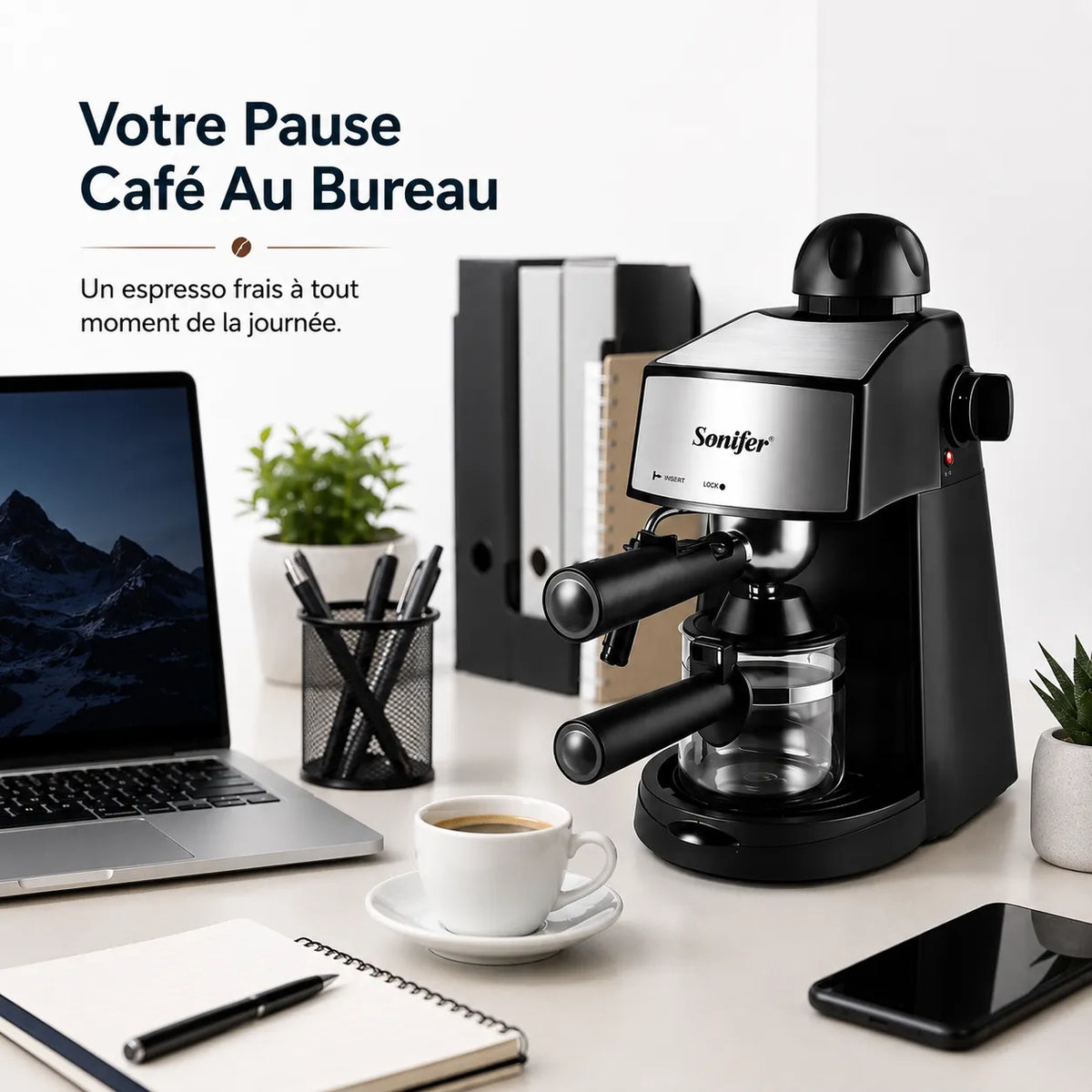 Machine à Café Espresso 800W Sonifer SF-3534 – Cafetière 4 Tasses – vue 5 | MonChoix Maroc