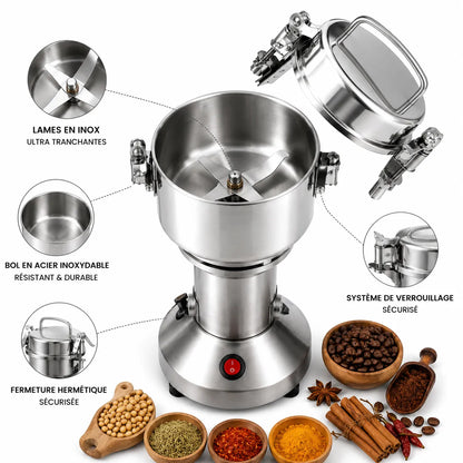 FIZLER Moulin Électrique 150G 850W En Acier Inoxydable – Broyeur Haute… – vue 4 | MonChoix Maroc