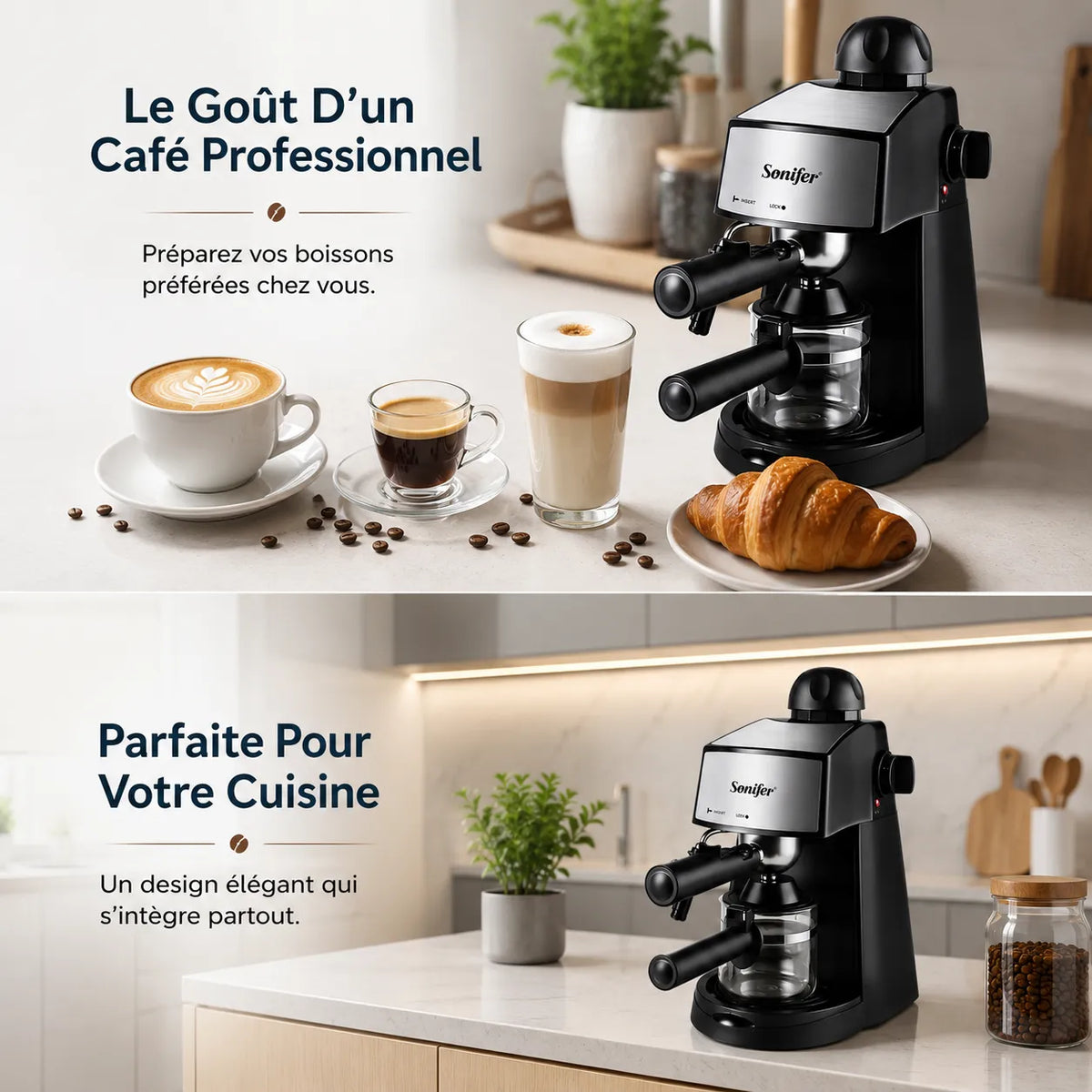 Machine à Café Espresso 800W Sonifer SF-3534 – Cafetière 4 Tasses – vue 4 | MonChoix Maroc