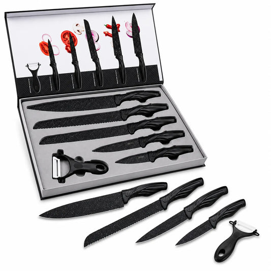 Coffret 6 Pièces Couteaux de Cuisine Professionnels en Acier… – vue 1 | MonChoix Maroc