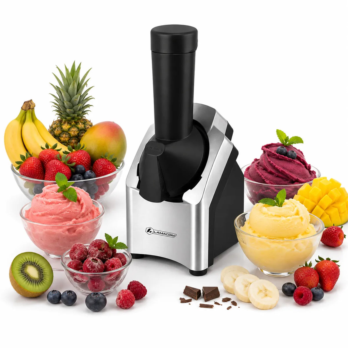 Machine à Glace Lamacom 200W | Sorbetière Fruits Congelés | Glace Maison – vue 1 | MonChoix Maroc