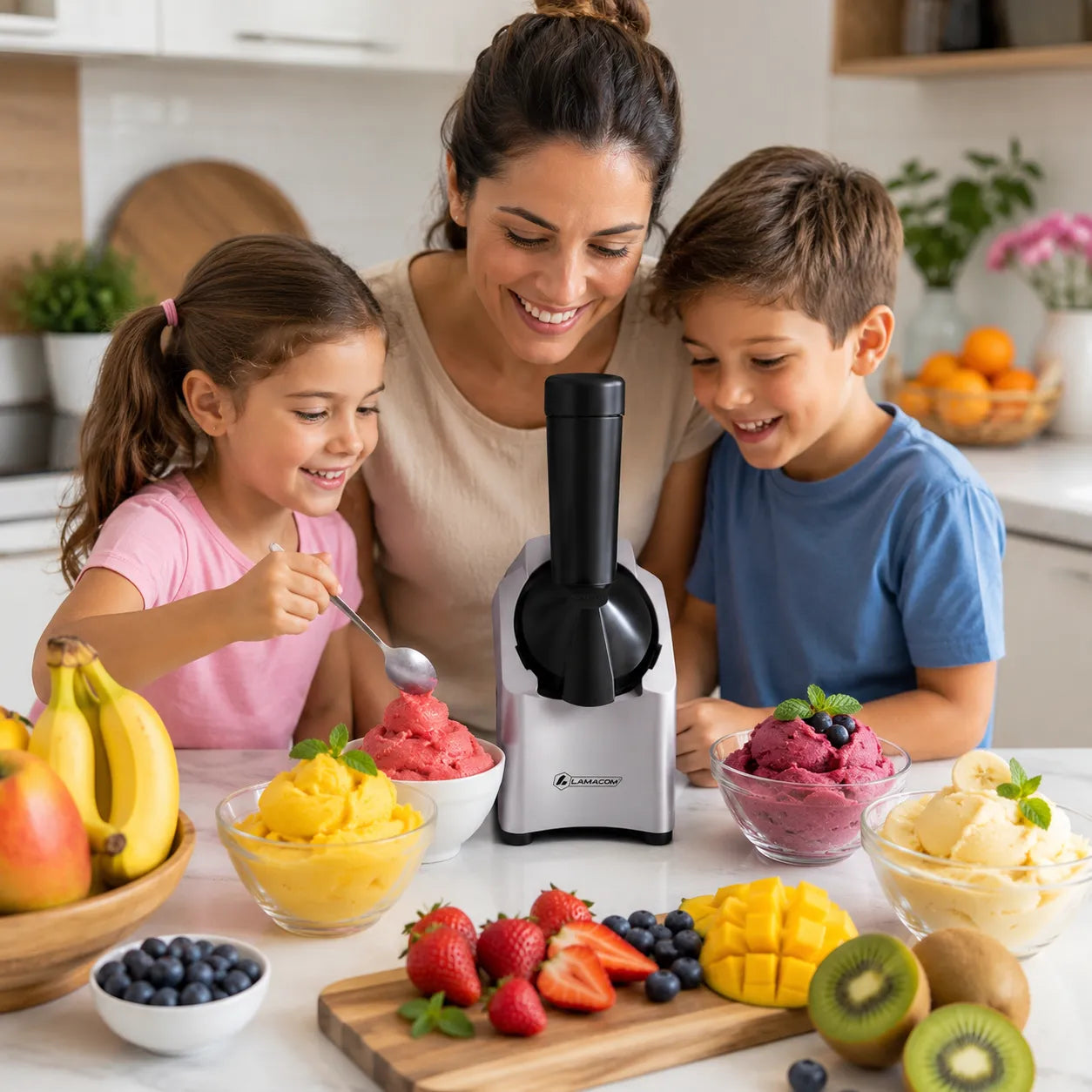 Machine à Glace Lamacom 200W | Sorbetière Fruits Congelés | Glace Maison – vue 2 | MonChoix Maroc