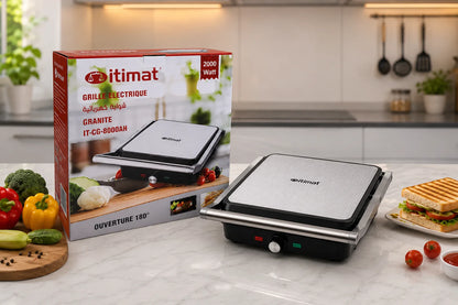 Grill Panini Électrique Itimat 2000W – vue 4 | MonChoix Maroc