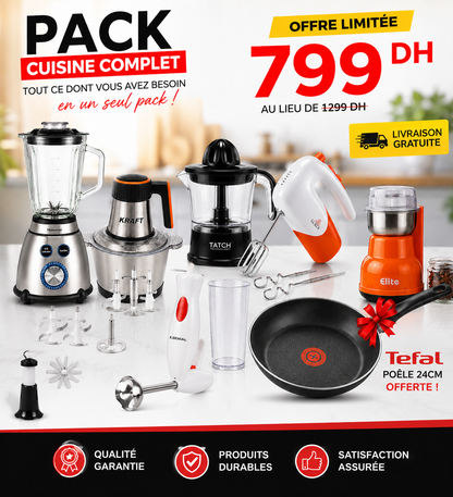 Pack Confort Cuisine — 6 appareils + 1 cadeau offert – vue 1 | MonChoix Maroc