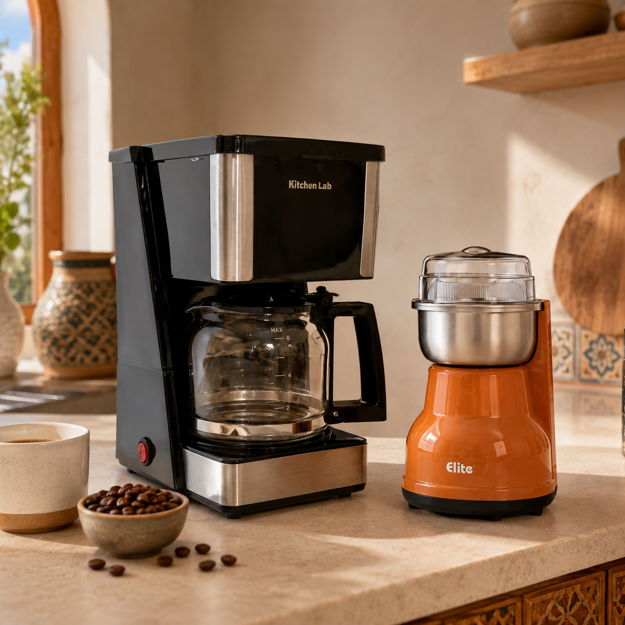Pack Cafetière + Moulin à café et épices – 2 appareils – vue 2 | MonChoix Maroc